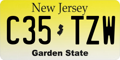 NJ license plate C35TZW