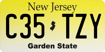 NJ license plate C35TZY