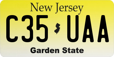 NJ license plate C35UAA