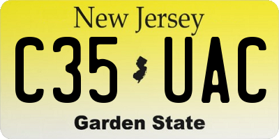 NJ license plate C35UAC