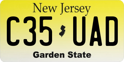 NJ license plate C35UAD
