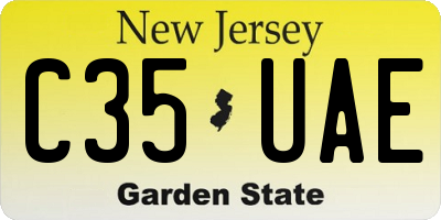 NJ license plate C35UAE
