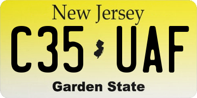 NJ license plate C35UAF