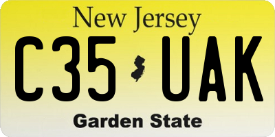 NJ license plate C35UAK