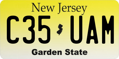 NJ license plate C35UAM