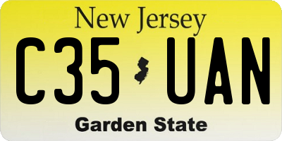 NJ license plate C35UAN