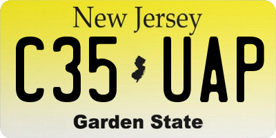 NJ license plate C35UAP