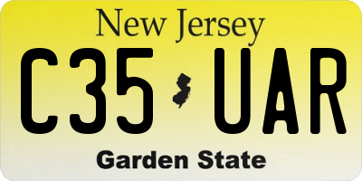 NJ license plate C35UAR