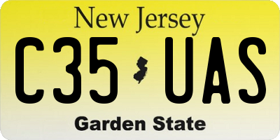 NJ license plate C35UAS
