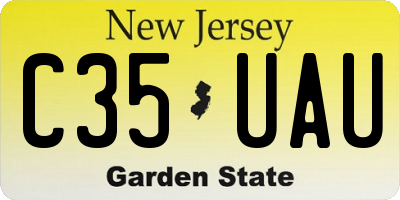 NJ license plate C35UAU