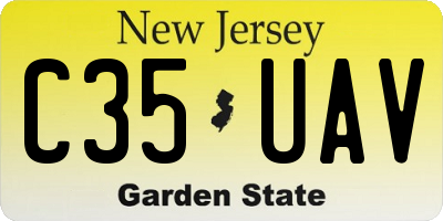 NJ license plate C35UAV