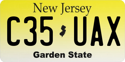 NJ license plate C35UAX