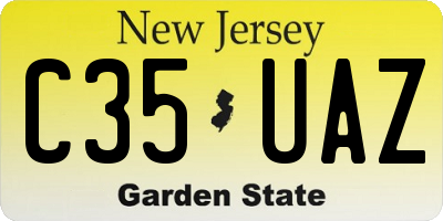 NJ license plate C35UAZ