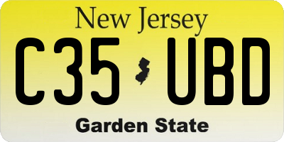NJ license plate C35UBD