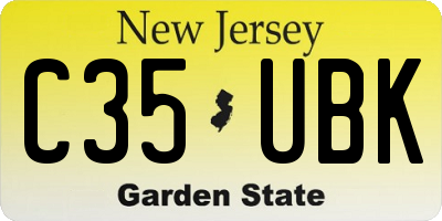 NJ license plate C35UBK