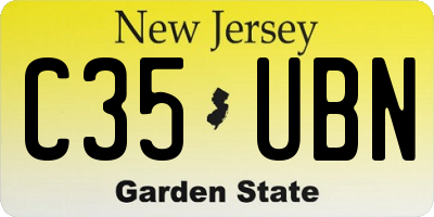 NJ license plate C35UBN