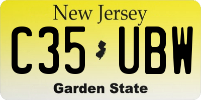 NJ license plate C35UBW