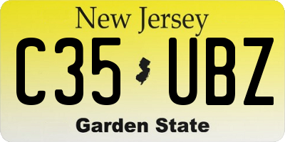 NJ license plate C35UBZ