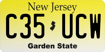 NJ license plate C35UCW