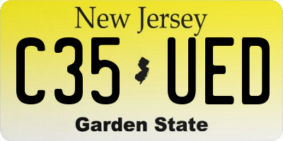 NJ license plate C35UED