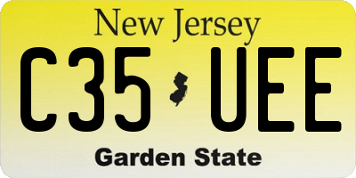 NJ license plate C35UEE
