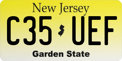 NJ license plate C35UEF