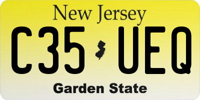 NJ license plate C35UEQ