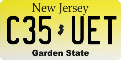NJ license plate C35UET