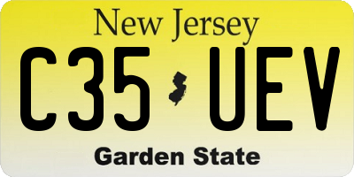 NJ license plate C35UEV