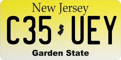 NJ license plate C35UEY