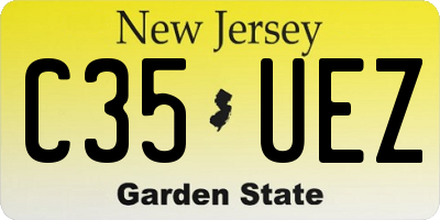 NJ license plate C35UEZ