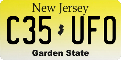 NJ license plate C35UFO