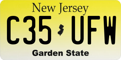 NJ license plate C35UFW