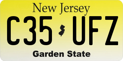 NJ license plate C35UFZ
