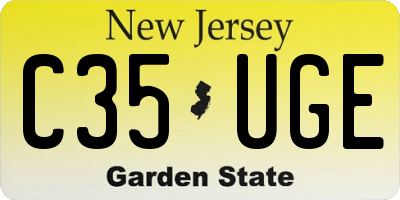 NJ license plate C35UGE