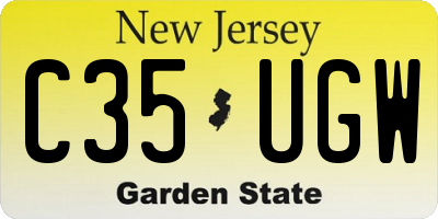 NJ license plate C35UGW