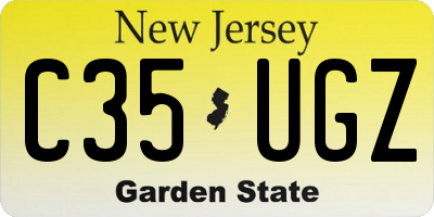 NJ license plate C35UGZ