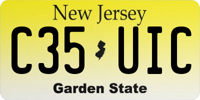 NJ license plate C35UIC
