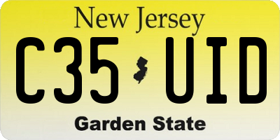 NJ license plate C35UID