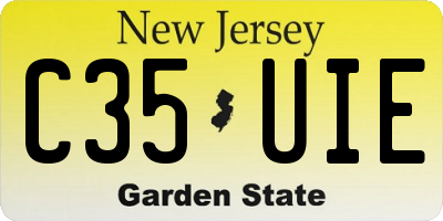 NJ license plate C35UIE