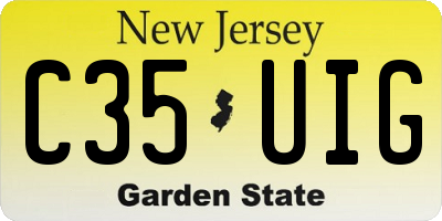 NJ license plate C35UIG