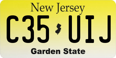 NJ license plate C35UIJ