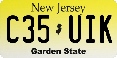 NJ license plate C35UIK