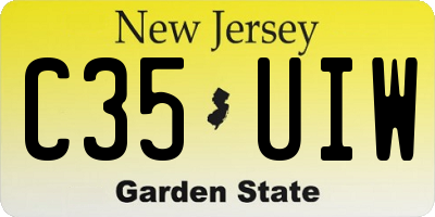 NJ license plate C35UIW
