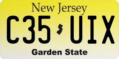 NJ license plate C35UIX