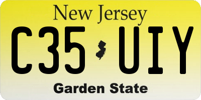 NJ license plate C35UIY