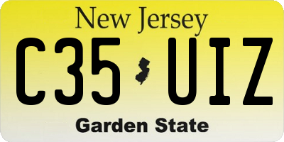 NJ license plate C35UIZ