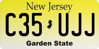 NJ license plate C35UJJ