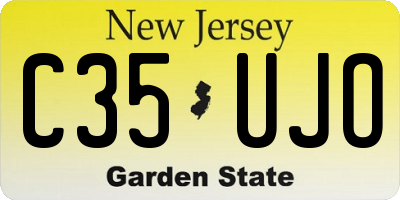 NJ license plate C35UJO