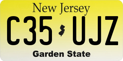 NJ license plate C35UJZ